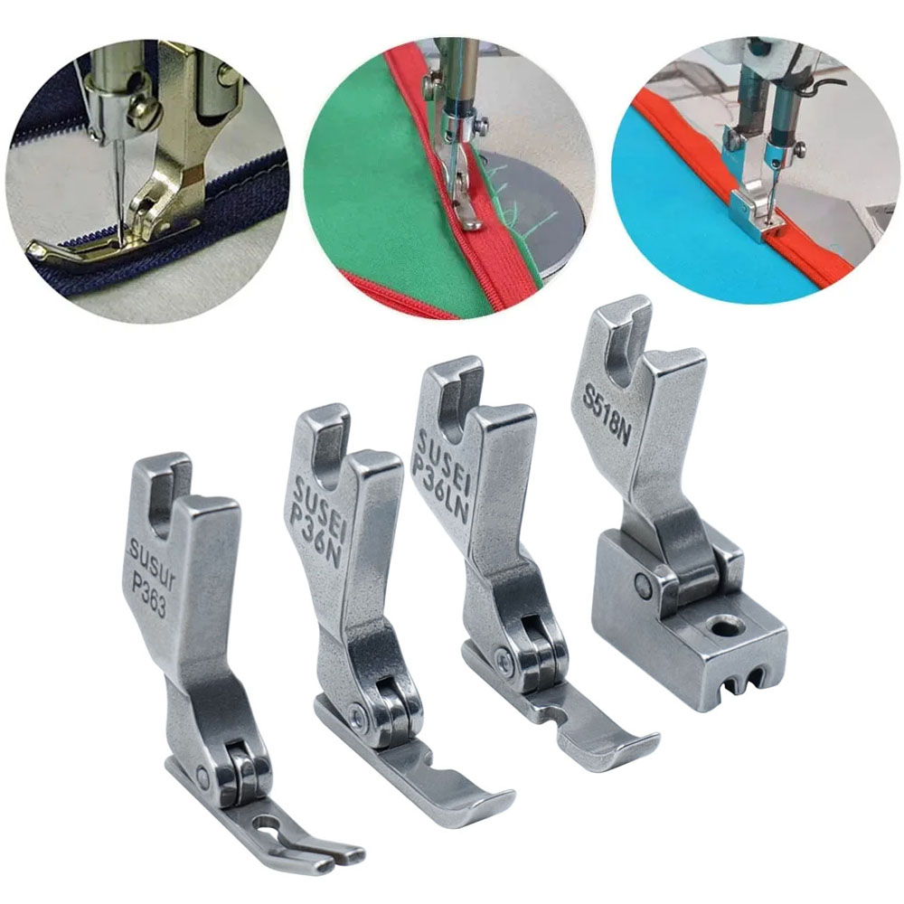 Zipper Foot Presser - 4 unids/set prensatelas con cremallera, accesorios