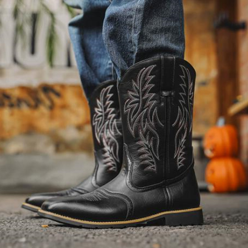 Sewing Embroidery Fabric - Nuevas Botas Altas para Hombre, Bordadas,
