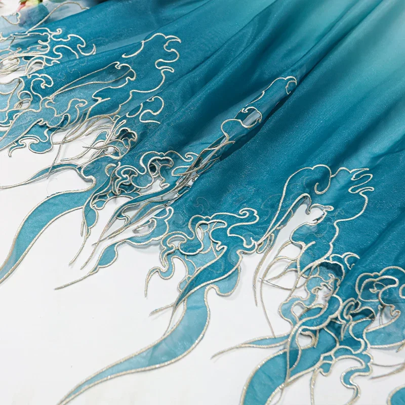 Sewing Fabric - Tela con Bordado Estilo Chino, Degradado