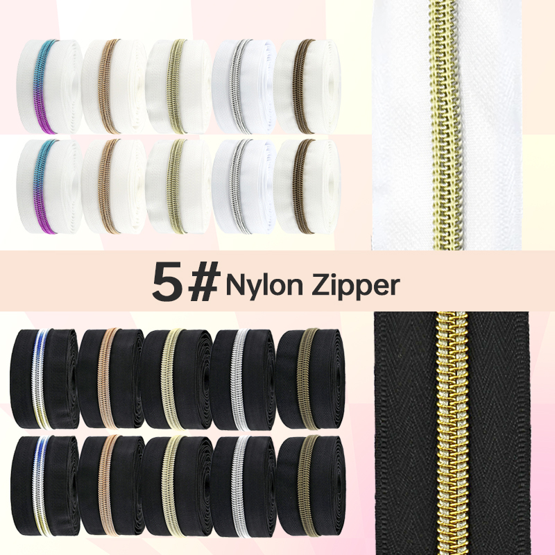 Textile And Sewing Supply - Cinta de cremallera negra/blanca de 5/10/20