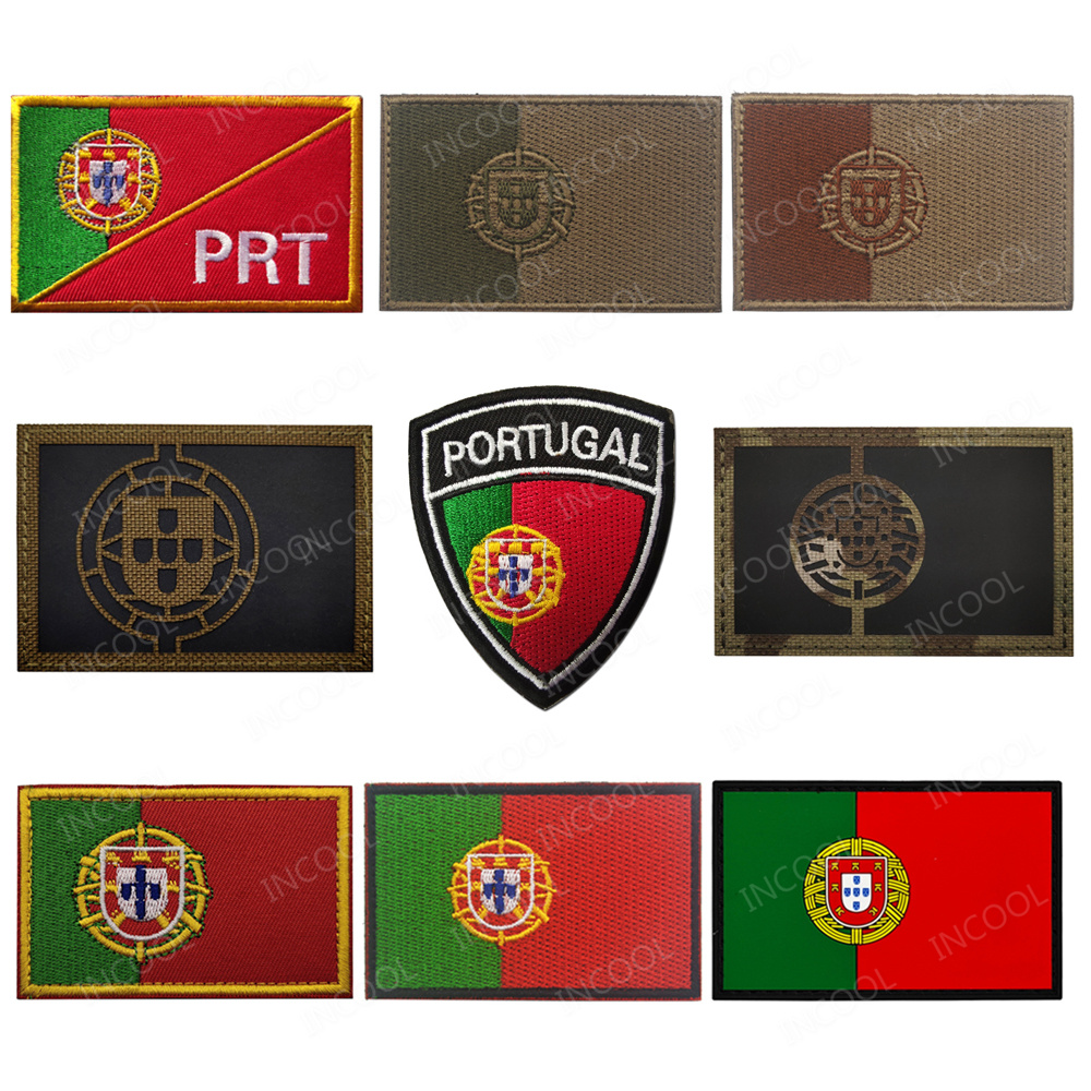 Velcro Sew On - Parche bordado de banderas de Portugal,