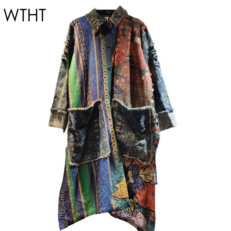 WTHT moda mujer abrigo largo v - Sewing Jackets reseña y precio