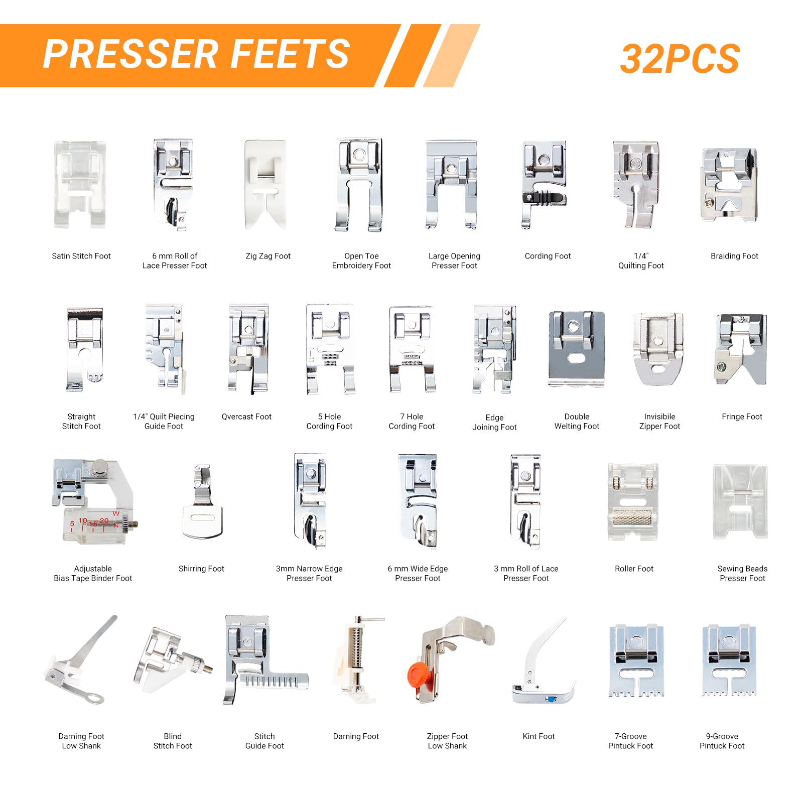 Kit de prensatelas de costura  - Zipper Foot Presser reseña y precio