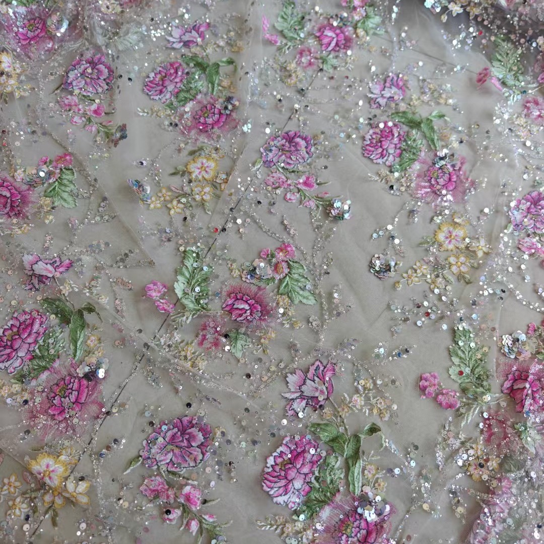 Tela de encaje de lujo con cue - Sewing Embroidery Fabric reseña y precio