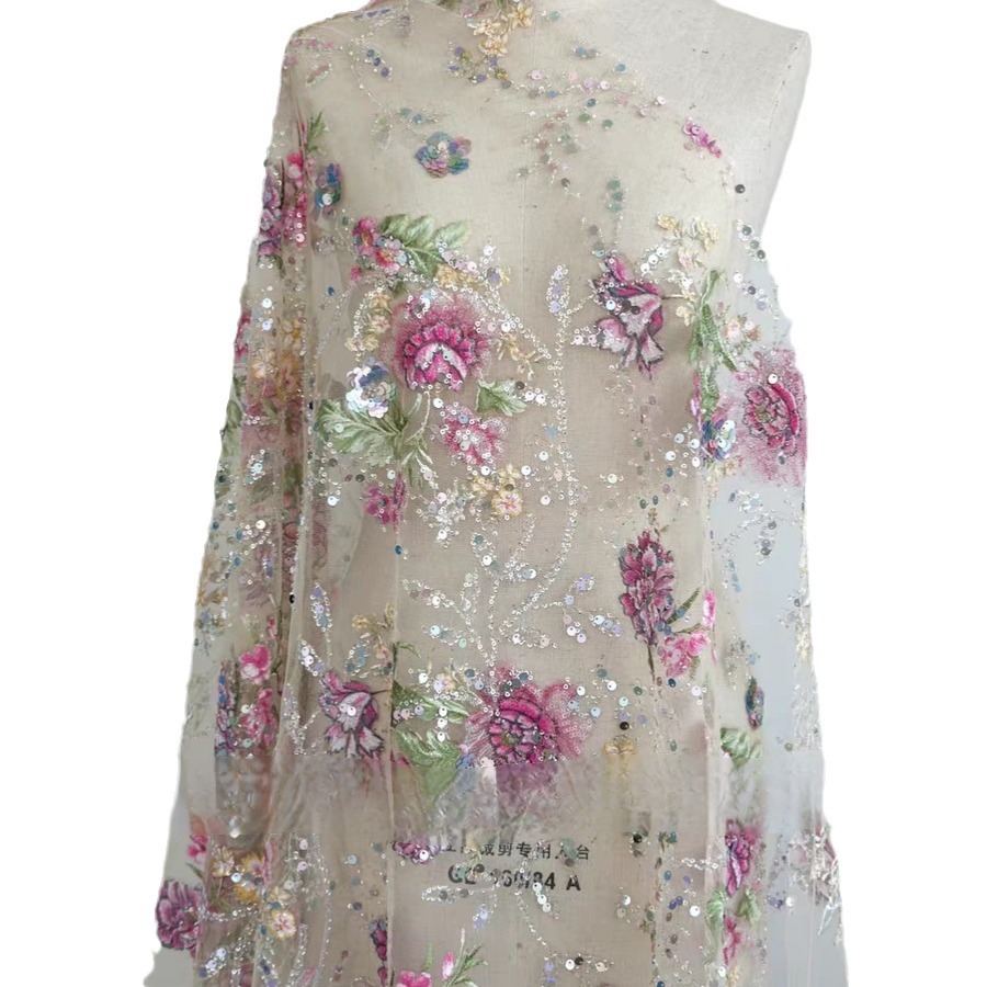 Tela de encaje de lujo con cue - Sewing Embroidery Fabric reseña y precio