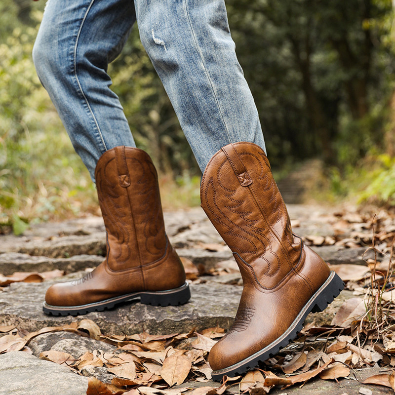 Botas para hombre, botines de  - Sewing Embroidery Fabric reseña y precio