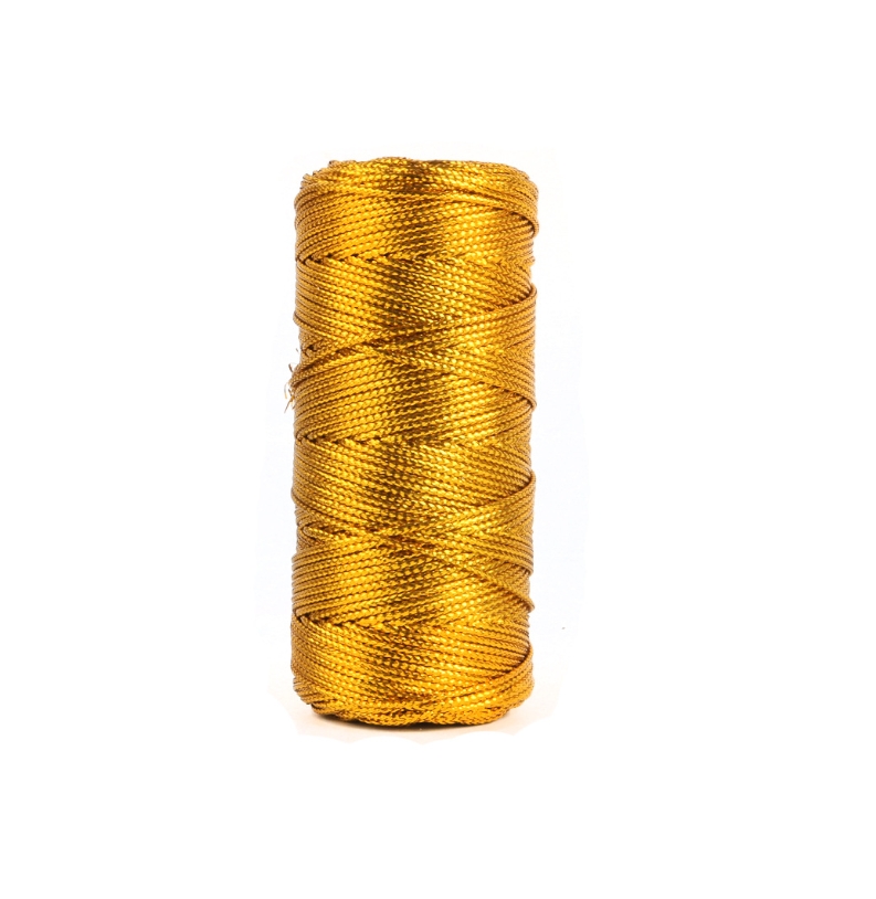 Cordón de macramé dorado y pla - Sewing Thread In Textile reseña y precio